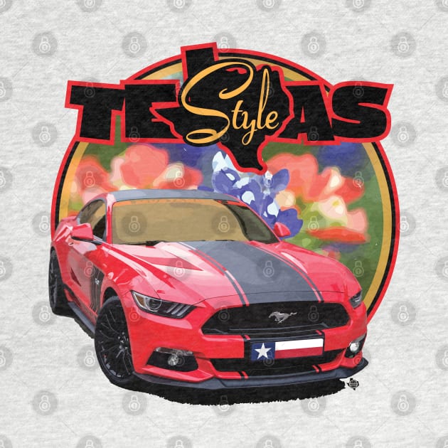 Texas Style Mustang Texas Flag by CamcoGraphics